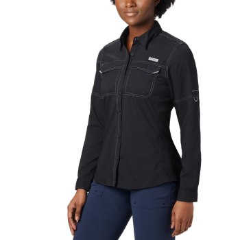 Columbia PFG Lo Drag Long Sleeve, Camisa Negros Para Mujer | 516387-YLV